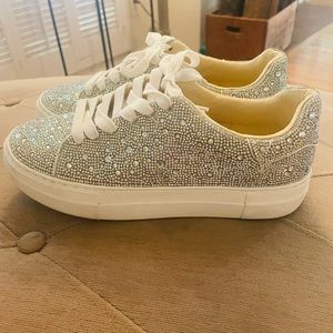 Betsey Johnson Rhinestone Platform Sneakers